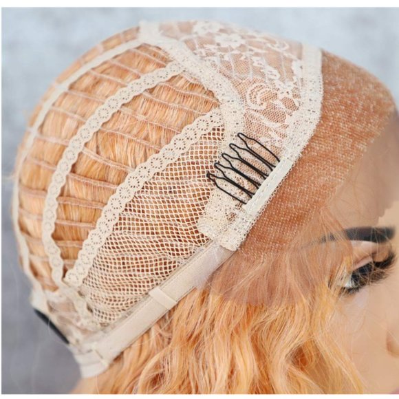 Blonde Orange Lace Front Beach Wave Wig 24\